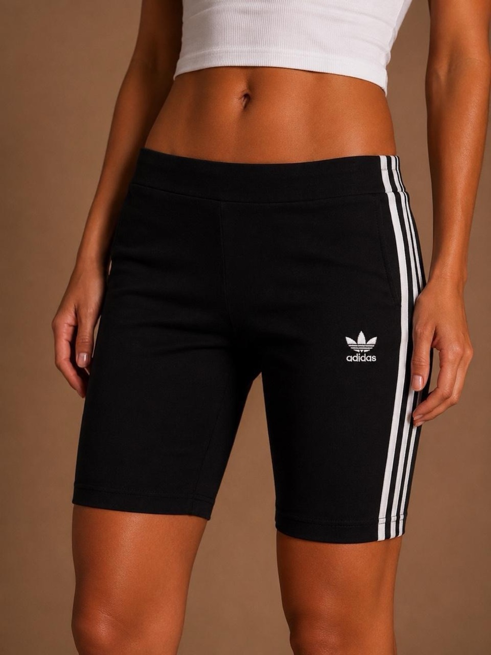 adidas Women’s Black 3-Stripes Bike Shorts